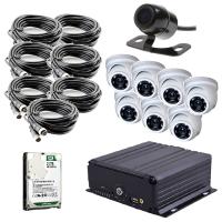 Комплект видеонаблюдения на транспорт с 1 HHD картой на 7 камер с функцией "АнтиДТП"